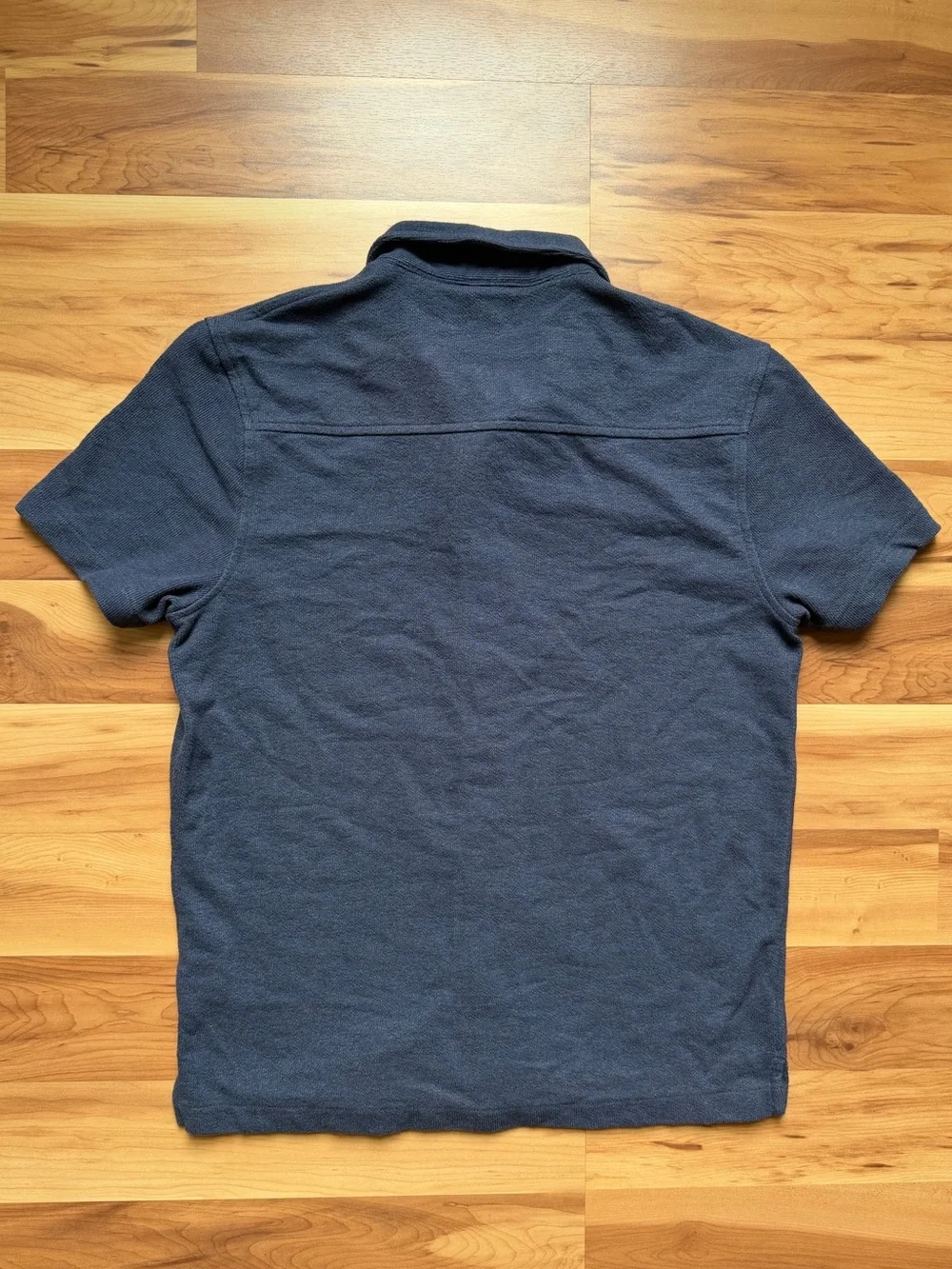J. Crew Darkest Indigo Navy Textured camp-collar knit shirt size Medium